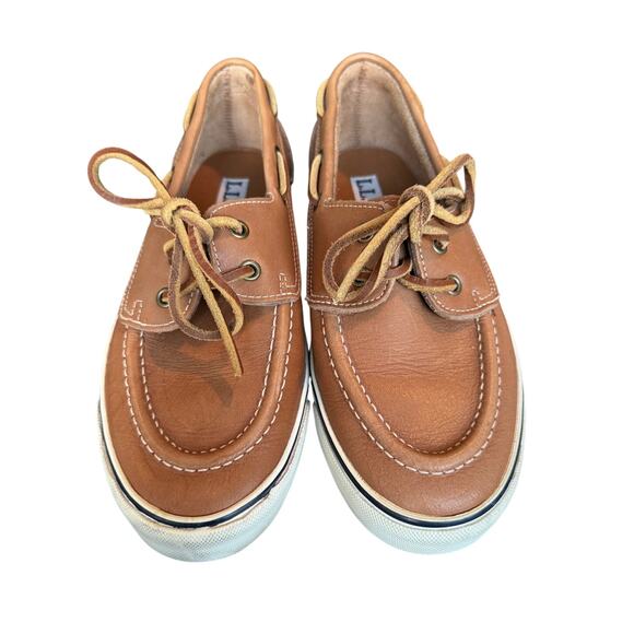 L.L. Bean Loafers/boat shoes, size 6.5; Brown/Tan Leather - Picture 2 of 8
